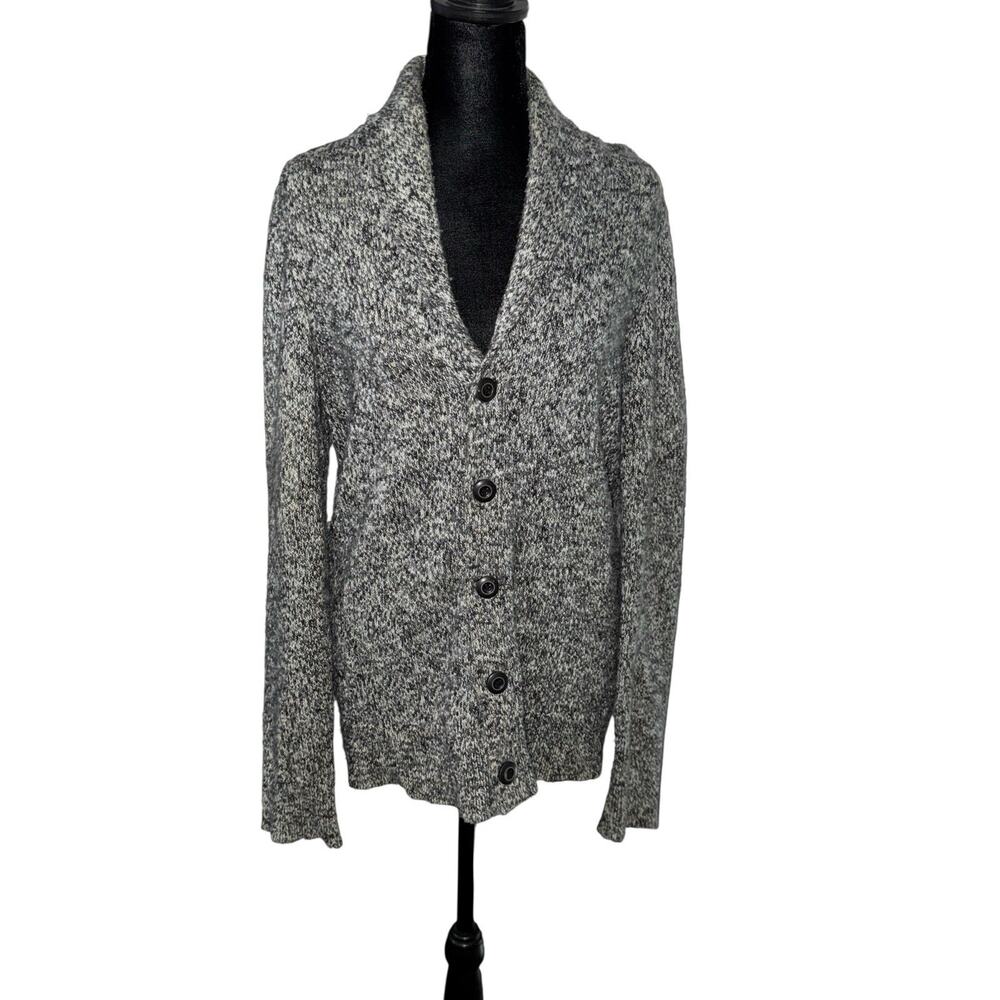 Express Small‎ Gray Marled Knit Shawl Collar Button Cardigan Career Office